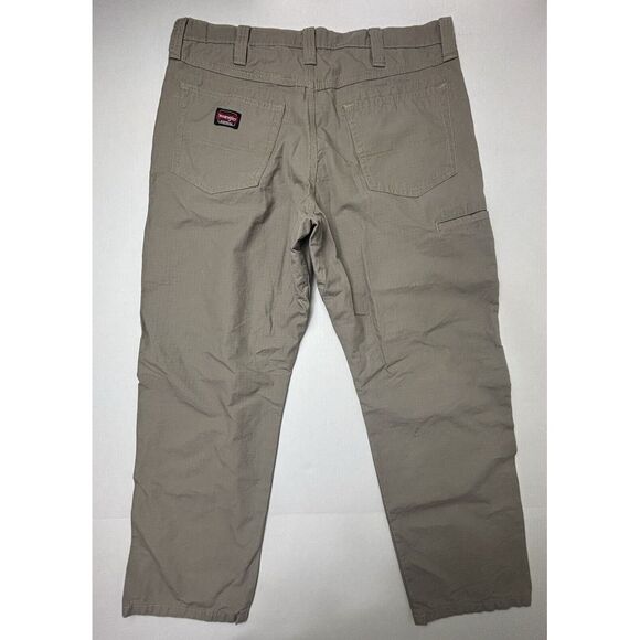 Wrangler Workwear Pants Tan Mens 36x30‎ Jeans 100% Cotton Pockets WMWT1DK EUC - Picture 1 of 11